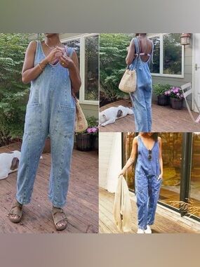 High Roller Overalls, Size L, 100% Cotton, FP Dupe, Like New!